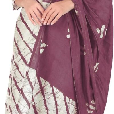 ladyline Womens Silk Ethnic Batik Printed Hand Work Salwar Kameez with Silk Dupatta Kurta Pants Set