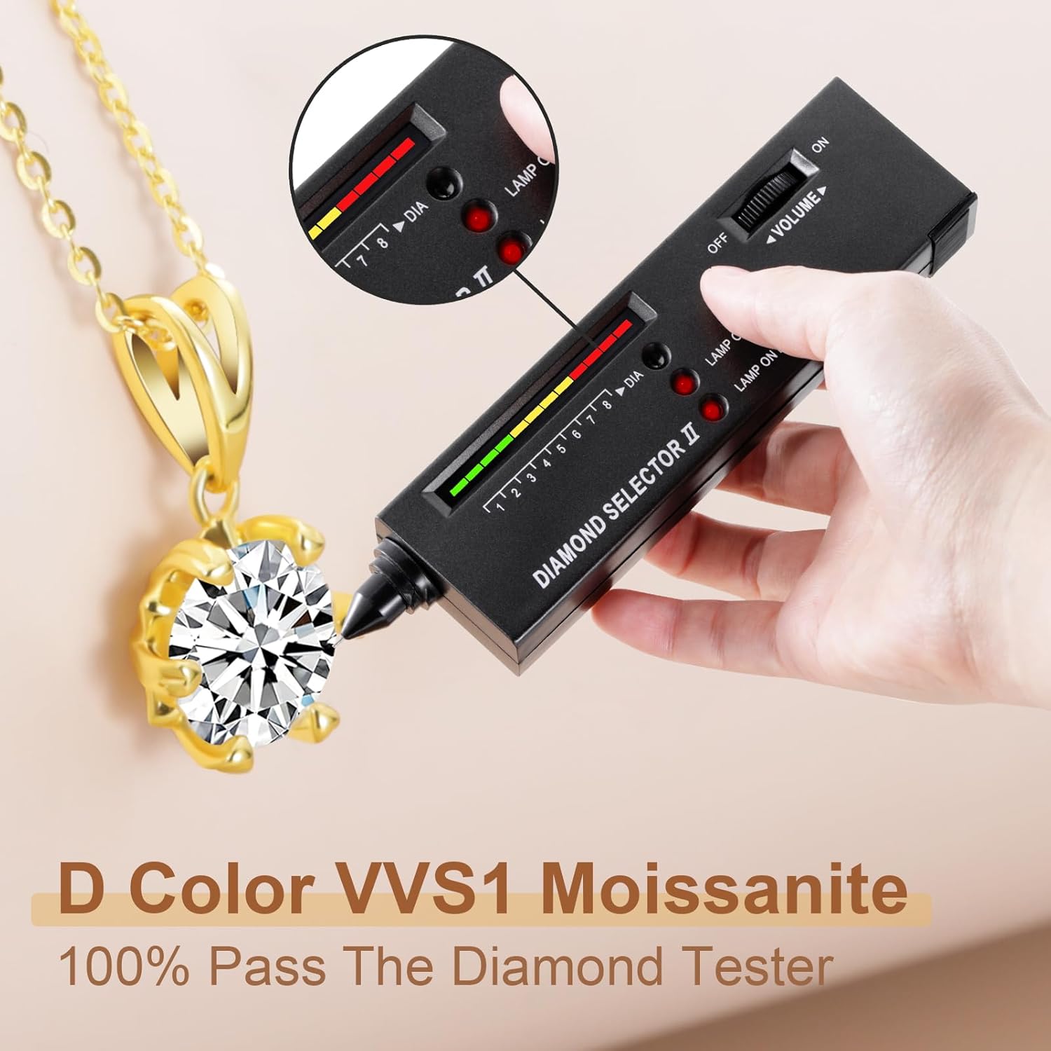 Moissanite Necklace for Women, 0.5-2Ct Moissanite Lad Grown Diamond Pendant Necklace, 18K Gold Plated 925 Sterling Silver 18+2" Necklace, Anniversary Birthday Valentine's Day Jewelry Gifts for Women - Image 6