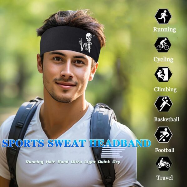 Sports Headbands for Men Workout Mens Sweat Bands Headbands Head Sweat Bands for Men Sweatbands for Women 3pack Cooling Headbands - Image 2