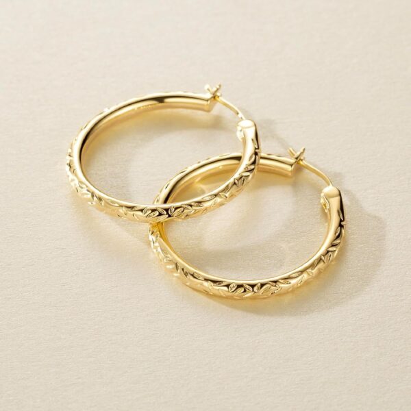 Verniflloga14K Gold Hoop Earrings Gold Earrings Women’s Hoop Earrings Jewelry Timeless Elegance 25 mm/ 30 mm - Image 6