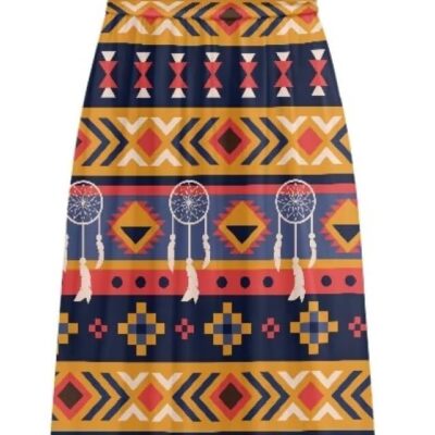 Women's Aztec Dress V-Neck Casual Maxi Dress Outfit North American Original Native Aztec Print