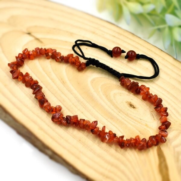 Natural Carnelian Chips Beads Anklet for Women and Girls, Handmade Beaded Foot Jewelry, Adjustable Anklet for Summer Beach Party - Image 4