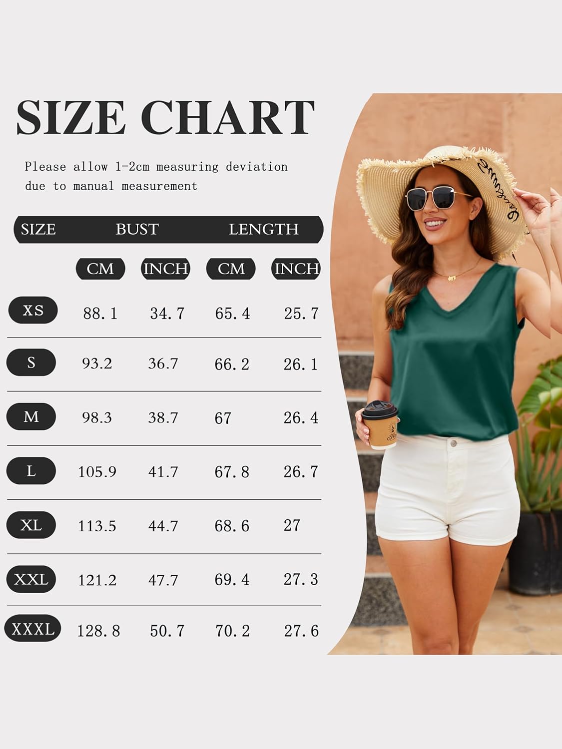 Mawor Satin Tank Tops for Women Casual V Neck Silk Basic Cami Camisoles - Image 4
