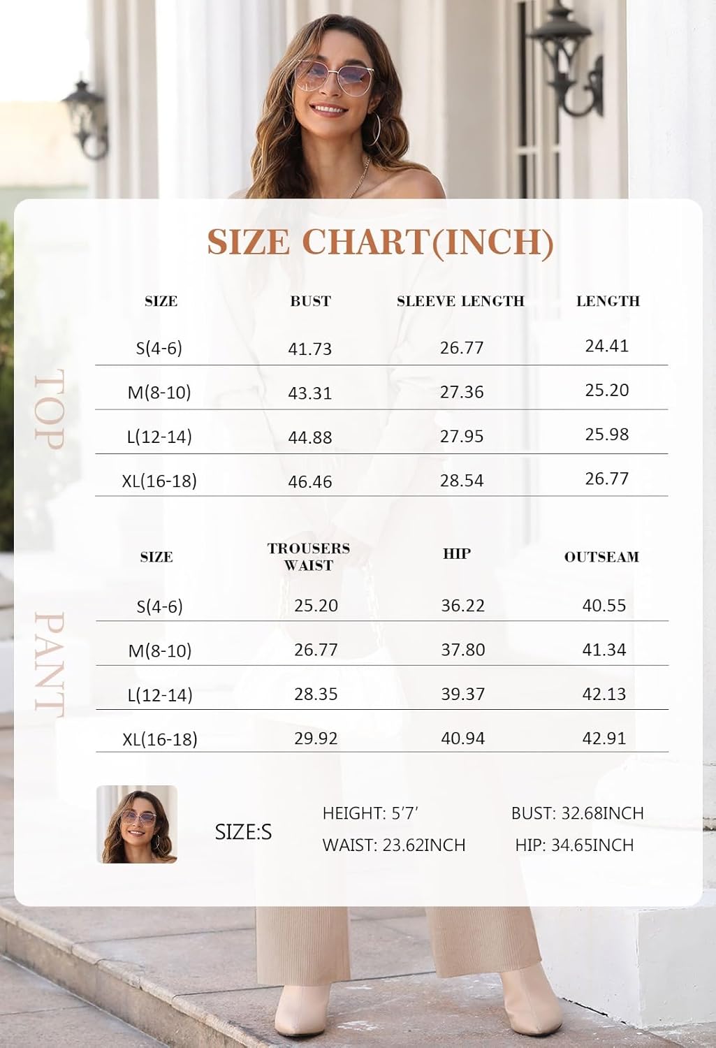 Fixmatti Womens Knitted Outfits 2 Pieces Sweatsuit High Neck Sweater Wide Leg Pant Set - Image 6