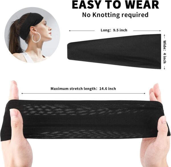 Sports Headbands for Women, Moisture Wicking Workout Headband, Stylish Comfortable and Stretchy Non Slip Headband, Sports, Yoga, Running Essentials for Women, Sweat Absorption and Quick Drying - Image 2