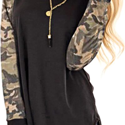 Halife Women's Lightweight Color Block Long Sleeve Loose Fit Pullover Sweatshirts Tunics Tops Shirts