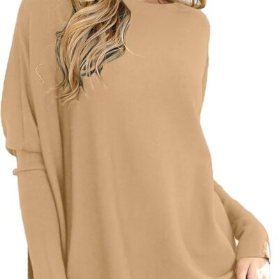 LIYOHON Oversized T Shirts for Women Tunic Tops to Wear with Leggings Long Sleeve Fall Sweaters Dressy Tops