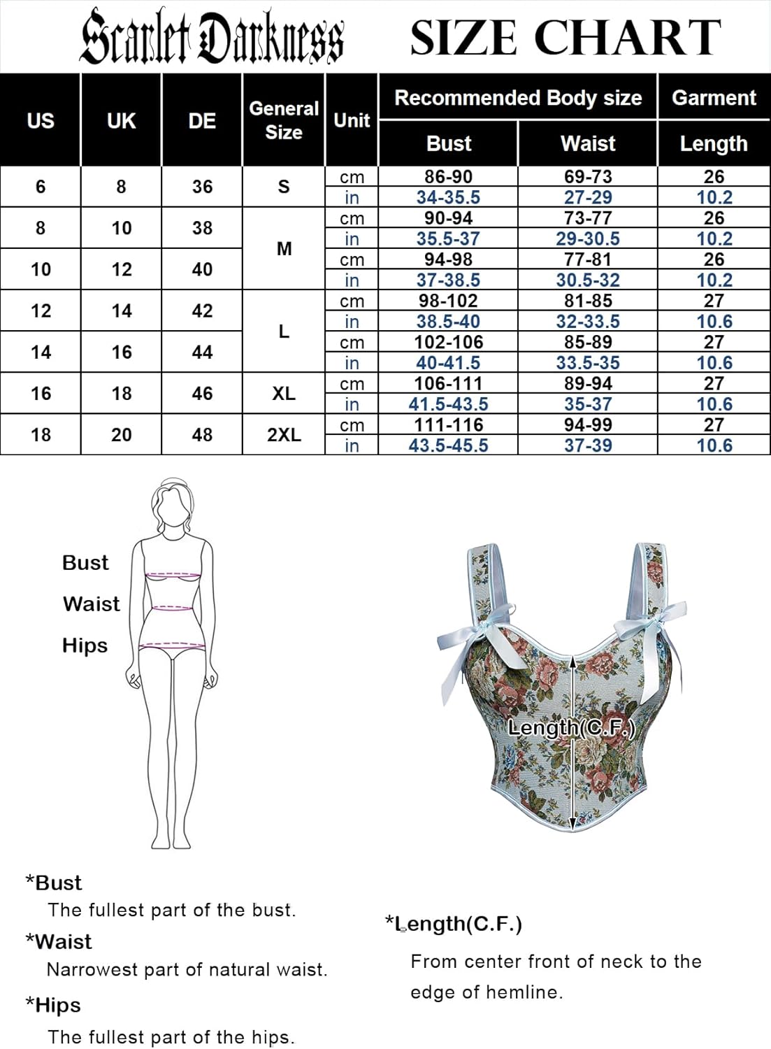 Scarlet Darkness Corset Tops for Women Sweetheart Neckline Floral Corset with Zipper Size 6-18 - Image 4