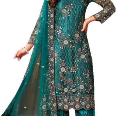 Wedding Reception Wear Indian Pakistani Designer Sharara Plazzo Dupatta Suits Sewn Shalwar Kameez Pant Dress