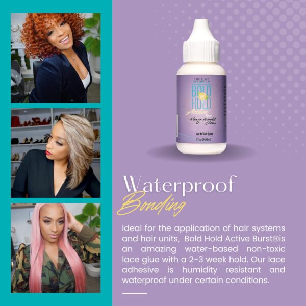The Hair Diagram - Bold Hold - Active Burst - Alonzo Arnold Edition - Strong Hold Glue for Wigs and Hair Systems - Lemon Scent - Non Toxic - No Latex - 1.3oz - Image 5