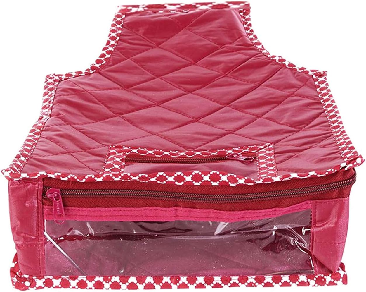 Fabric Saree and Blouse Covers Garments Clothes Storage Bag Wardrobe Organizers With Double Zip Lock Set of 7 For Lehenga Dress Accessories Maroon - Image 5