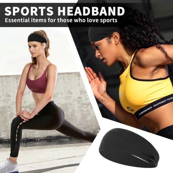 Sports Headbands for Women, Moisture Wicking Workout Headband, Stylish Comfortable and Stretchy Non Slip Headband, Sports, Yoga, Running Essentials for Women, Sweat Absorption and Quick Drying - Image 5