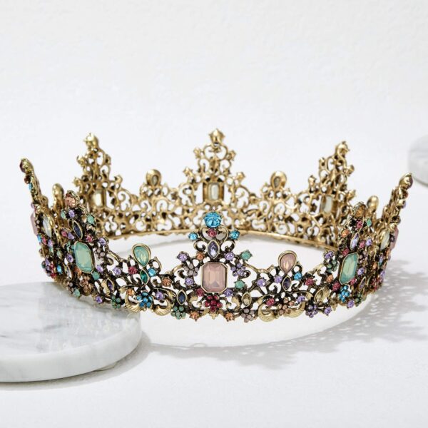 SWEETV Jeweled Baroque Queen Crown - Rhinestone Wedding Crowns and Tiaras for Women, Costume Party Hair Accessories with Gemstones,Victoria - Image 5