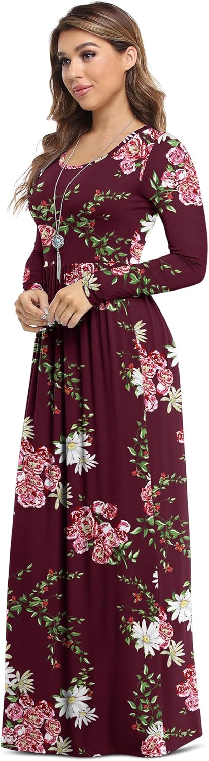 VIISHOW Women's Long Sleeve Loose Plain Maxi Dresses Casual Long Dresses with Pockets - Image 2