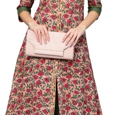 Idalia Women's Pink Floral Print Cotton Kurta Set