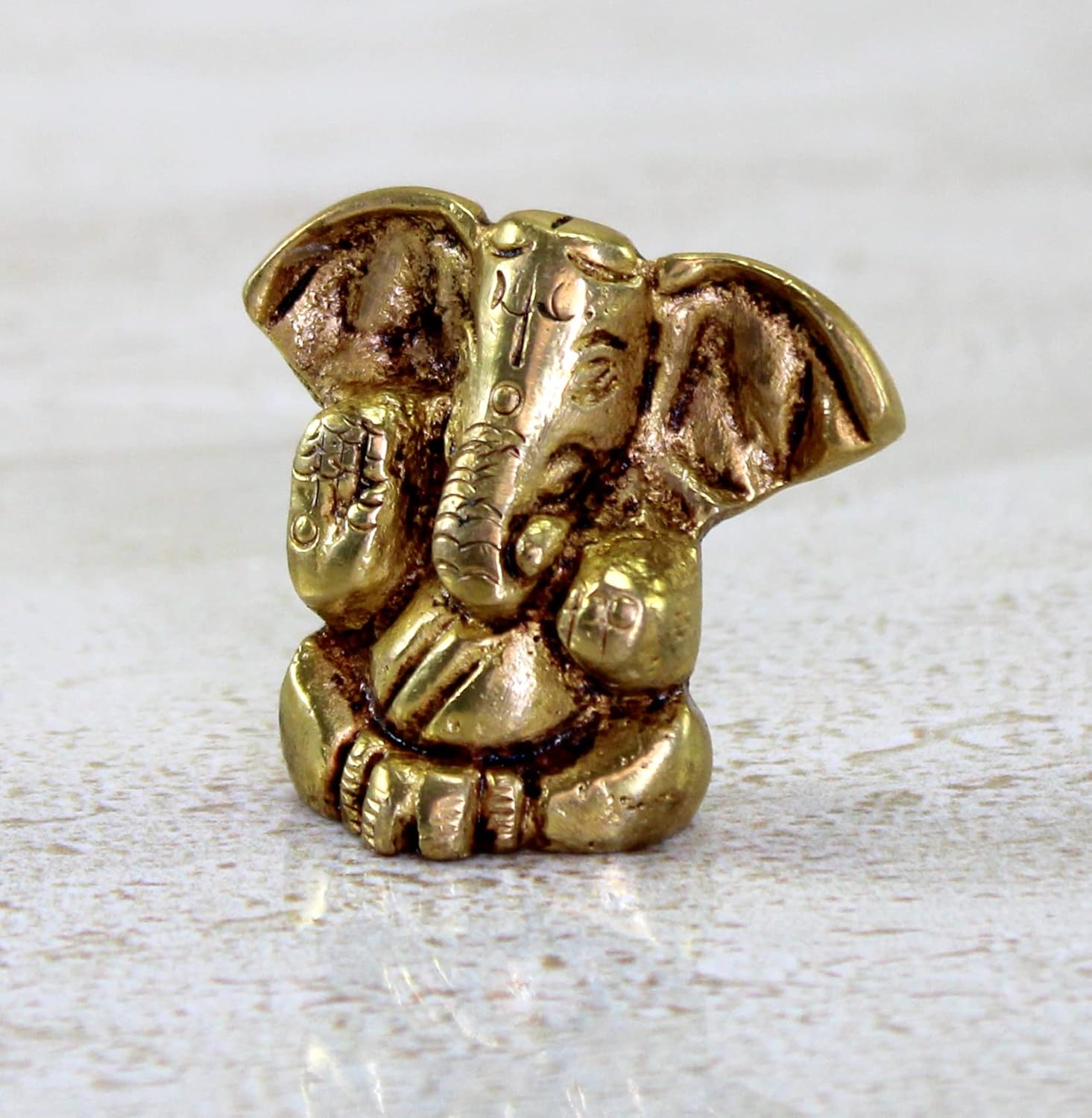 eSplanade Brass Ganesha Idol - 1.2 inches (Small Size) | Home Decor | Ganesh Ganesha | Bal Ganesh | Ganpati Ganapati Murti Statue (Antique) - Image 3