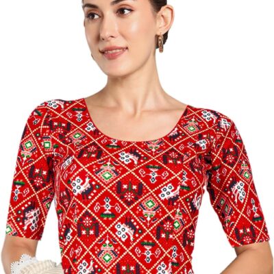 Chandrakala Stretchable Blouses for Women Sarees,Readymade (B217-P)