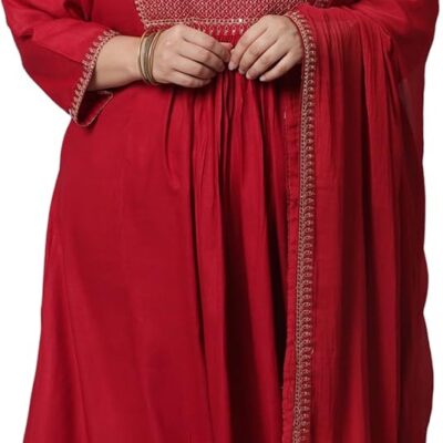 Rajnandini Women's Rayon Embroidered Kurta Set With Dupatta (JOPLVL245X)