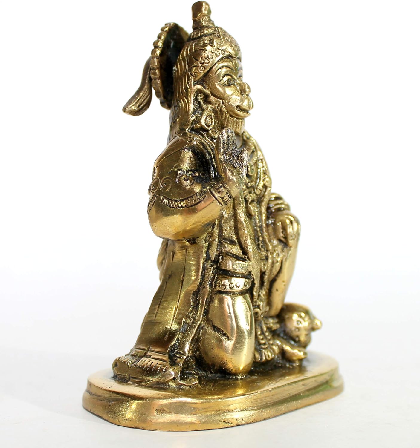 eSplanade Brass Hanuman Bajrangbali Anjeneya Pavan Putra Murti Idol Statue Murti Figurine for pooja and home decor (12.5 cms) - Image 2