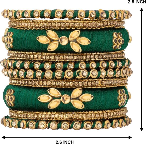 Aheli Royal Design Silk Thread Bangle Set Saree Matching Chuda Indian Traditional Wedding Fashion Jewelry Gift for Women - Image 4