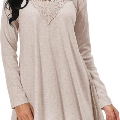 Afibi Shirts for Women Long Sleeve Casual Loose Fit Tunic Tops For Leggings