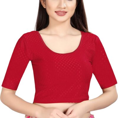 Women's Cotton Readymade Saree Blouse Stretchable Crop Top Choli Bustier Top
