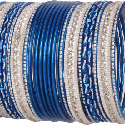 Touchstone Indian Metal Bangles for Women Gold Alloy Bracelets desi 2 Dozen Bangle Collection Bollywood Women's Jewelry Set Multi Stacking Wide Chunky Textured Golden Set of 24 in Gold or White Tone