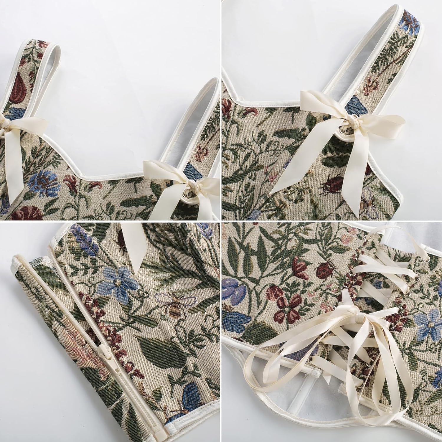 Scarlet Darkness Corset Tops for Women Sweetheart Neckline Floral Corset with Zipper Size 6-18 - Image 7