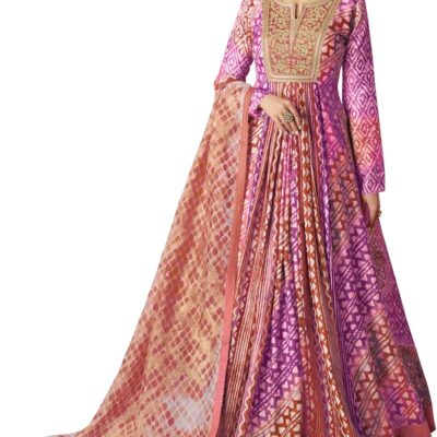 New Women's Indian Traditional Full Length Heavy Embroidered Ethnic Wear Anarkali Gown with dupatta-2815