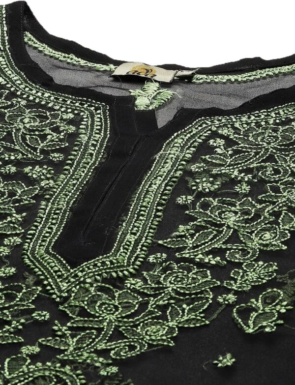Ada Hand Embroidered Indian Chikankari Georgette Top Tunic Kurti with inner for Women A911135 - Image 5