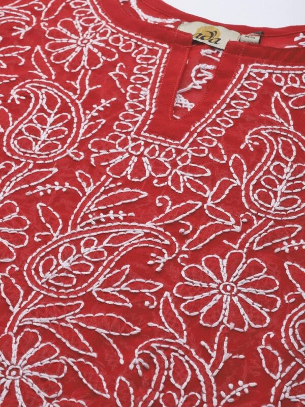 Ada Indian Hand Embroidered Traditional Chikankari Georgette Top Tunic Shirt Kurti for Women A911230 - Image 5