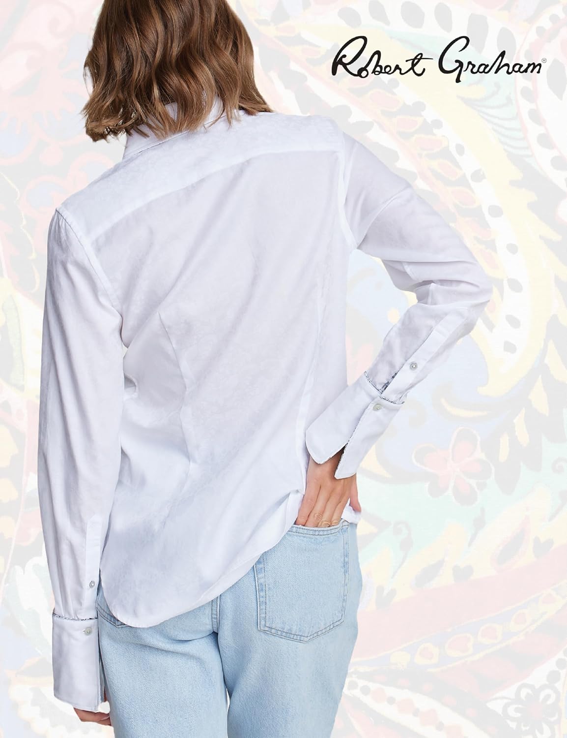 Robert Graham Womens Priscilla Long Sleeve Woven Button Down Shirt - Image 3