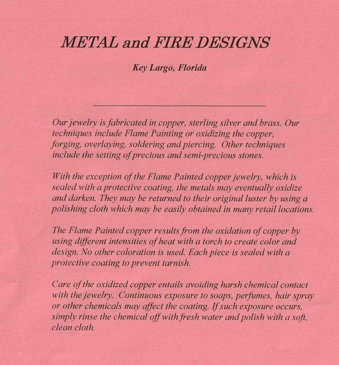 Flame Painted Copper Oval Earrings - Image 4