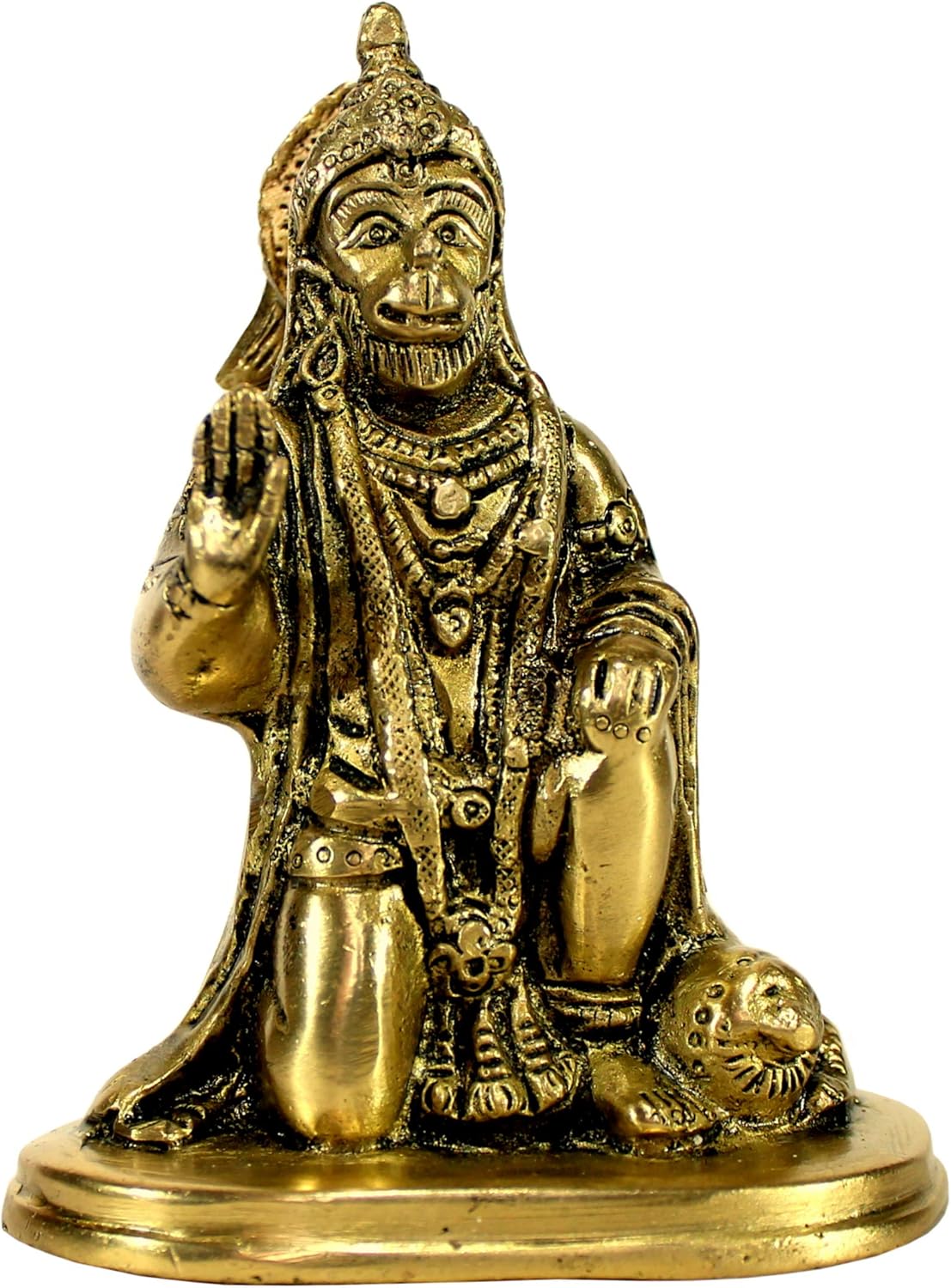 eSplanade Brass Hanuman Bajrangbali Anjeneya Pavan Putra Murti Idol Statue Murti Figurine for pooja and home decor (12.5 cms)