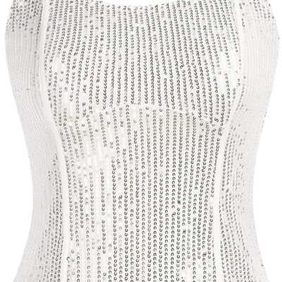 GRACE KARIN Sequin Tank Tops for Women Bustier Corset Top Sparkle Sexy Slim Camisole Sleeveless Party