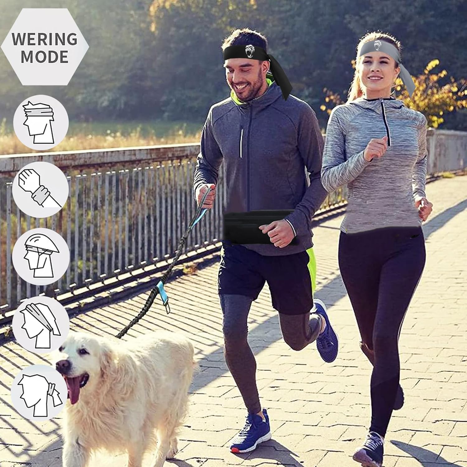 Head Tie Headband for Men Women,Sports Sweat Band Adjustable Ninja Headband Karate Sweatbands Hair Wrap Bands Tie Headbands for Running Tennis Basketball Soccer Athletic - Image 5