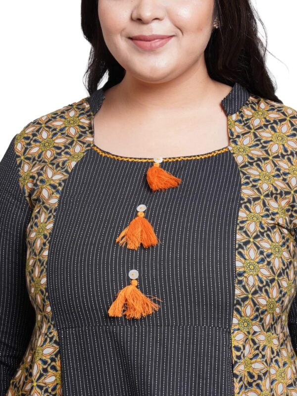 Yash Gallery Women's Rayon Jacket Style 3/4 Sleeve Round Neck Long Indian Anarkali Kurtis - Image 5