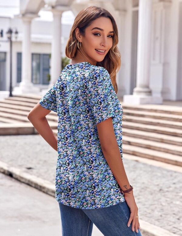 Zeagoo Womens Summer Tops Casual Short Sleeve V Neck Shirts Business Dressy Work Tunic Blouses - Image 5
