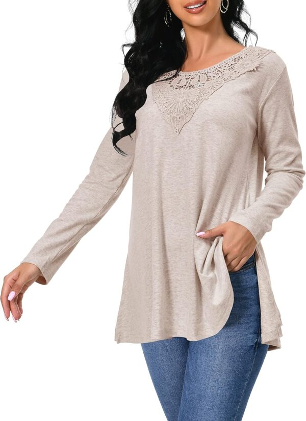 Afibi Shirts for Women Long Sleeve Casual Loose Fit Tunic Tops For Leggings - Image 5