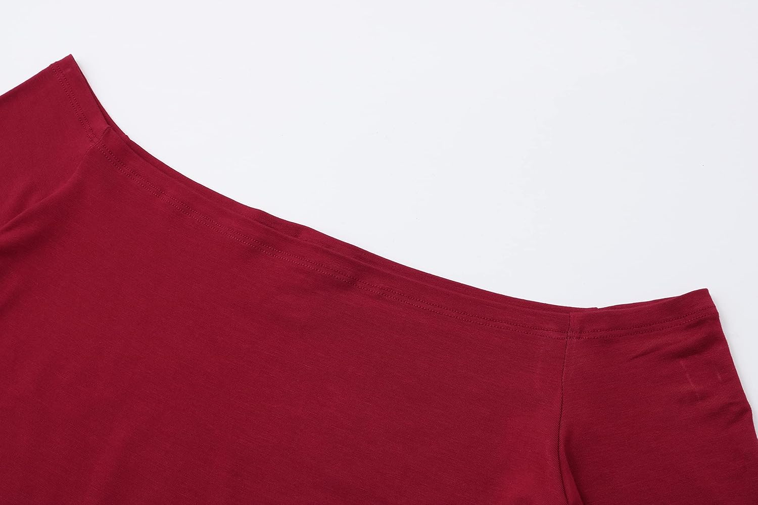 OThread & Co. Women's Off Shoulder Short Sleeve Crop Top Comfy Basic Stretch Layer Shirt - Image 5