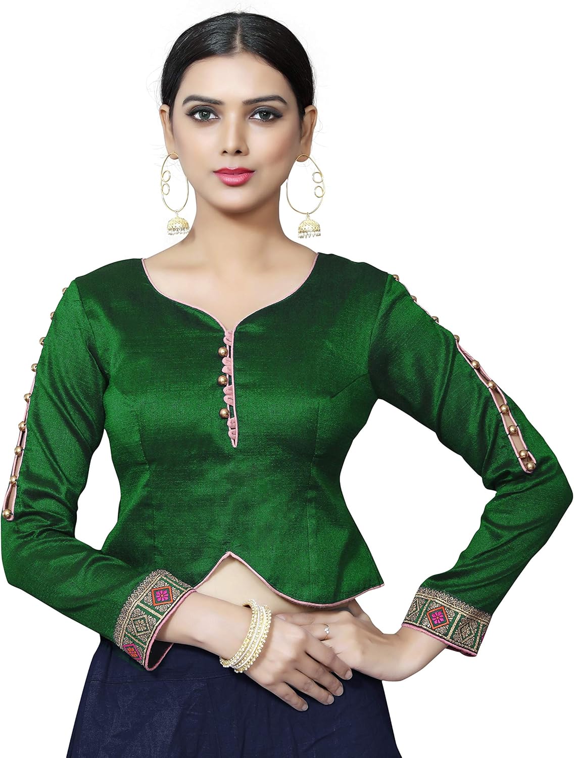 Women's Blouse for Saree New Indian Readymade Bollywood Designer Party Wear Padded Crop Top Choli Plus Size