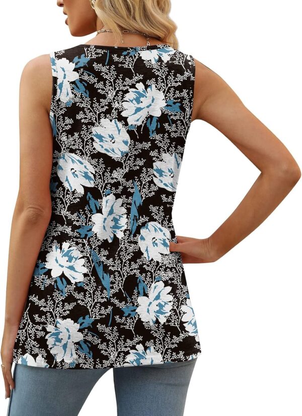 XIEERDUO Summer Tank Tops for Women Square Neck Loose Fit Casual Fashion Flowy Sleeveless - Image 5