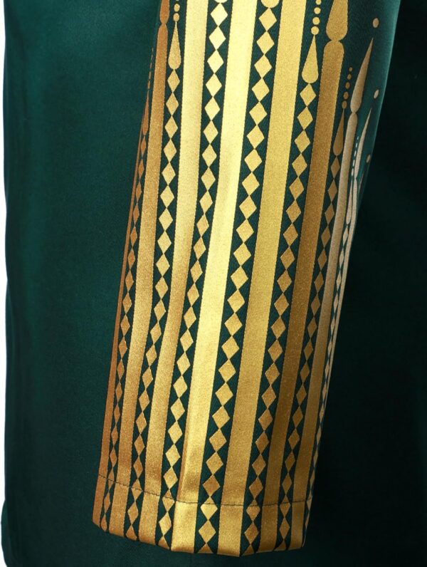 ZEROYAA Men's Traditional Suit Long Sleeve Button up African Dashiki Shirt and Pants Ethnic 2 Piece Outfit - Image 6