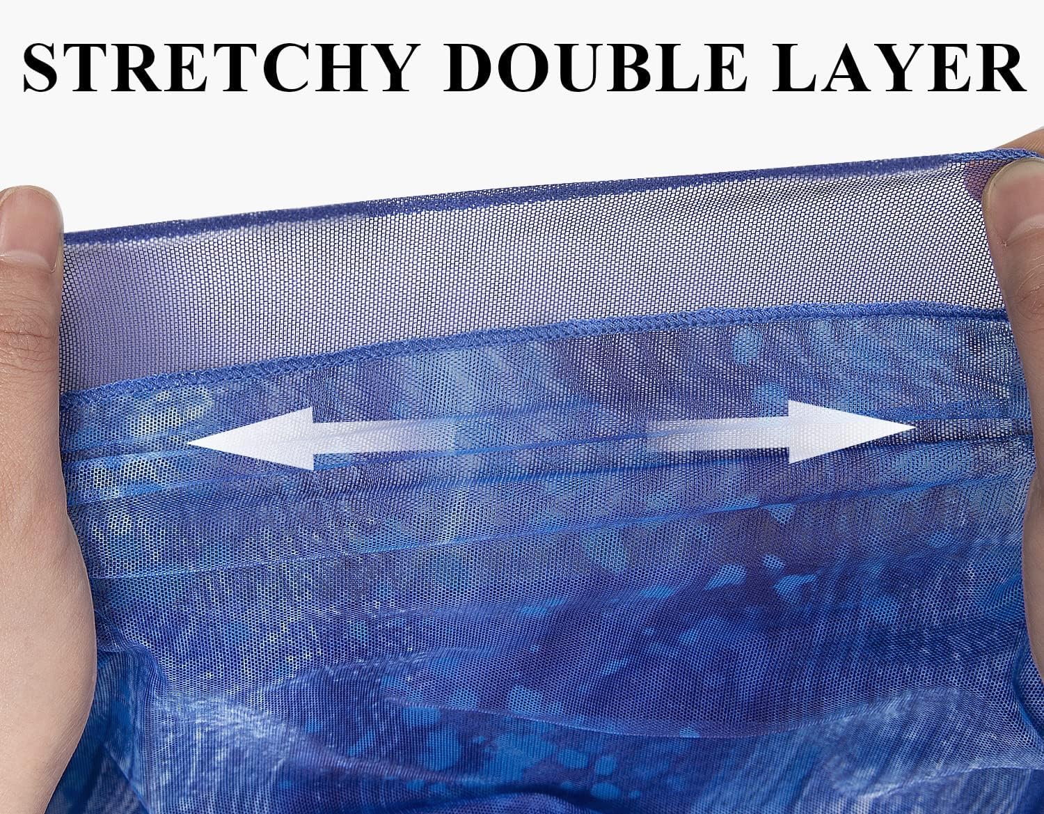 SeSe Code Womens Ruffle 3/4 Sleeve Mesh Blouses Loose Flowy Tops Stretchy Shirts - Image 3