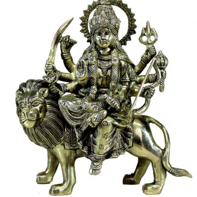 eSplanade Brass Maa Durga/MATA Rani Idol, Statue, moorti, murti for Home Mandir and Home Decor (8.5 Inches)