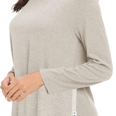 Afibi Tops for Women Long Sleeve Side Split Loose Tunic Tops for Leggings