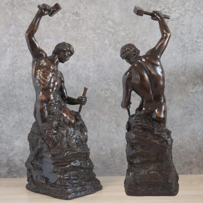 Bronze Self Made Man Sculpture to Upgrade Your Decor - Our Handcrafted 18.5'' Height Bronze Figure Statue is Perfect for Any Home or Office