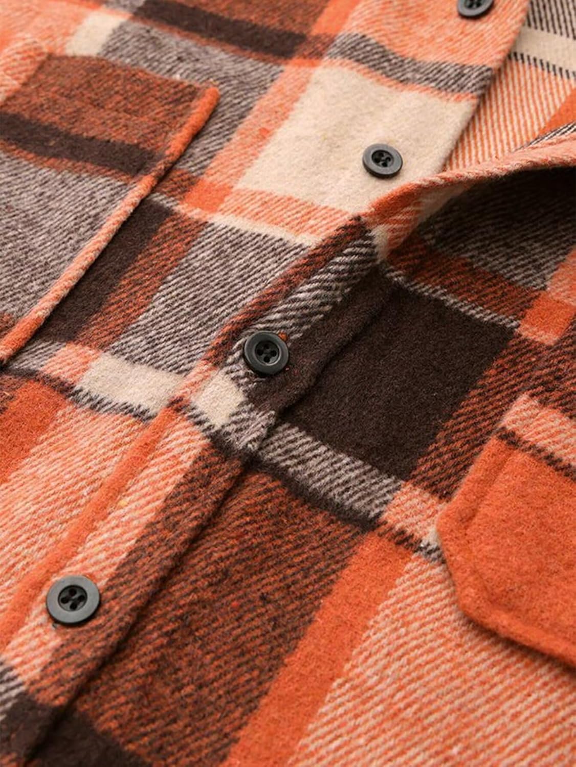 Flamingals Womens Flannel Shirts Long Sleeve Shirts Plaid Button Down Jacket Casual Business Fashion Blouse Tops - Image 5