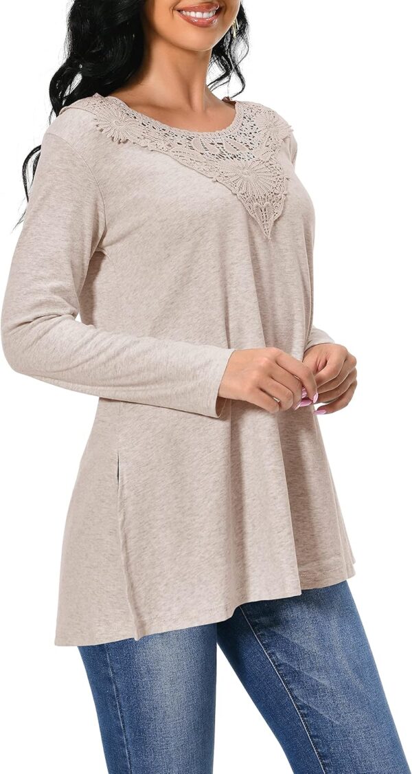 Afibi Shirts for Women Long Sleeve Casual Loose Fit Tunic Tops For Leggings - Image 3