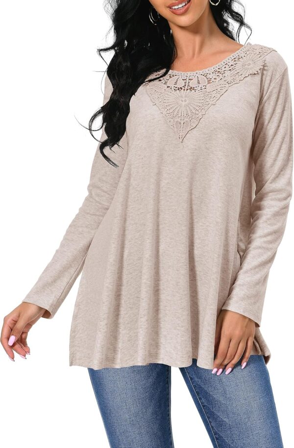 Afibi Shirts for Women Long Sleeve Casual Loose Fit Tunic Tops For Leggings - Image 4
